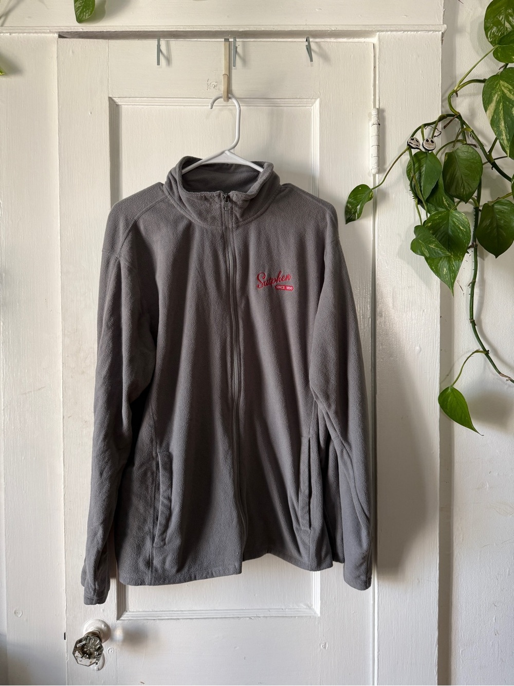Sutphen since 1890 Gray Full-Zip Fleece Jacket with red Embroidered Logo